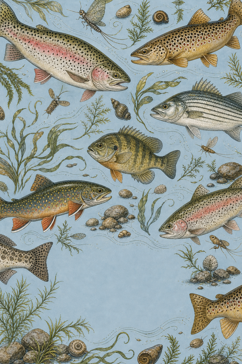 River Notes blue trout journal concept